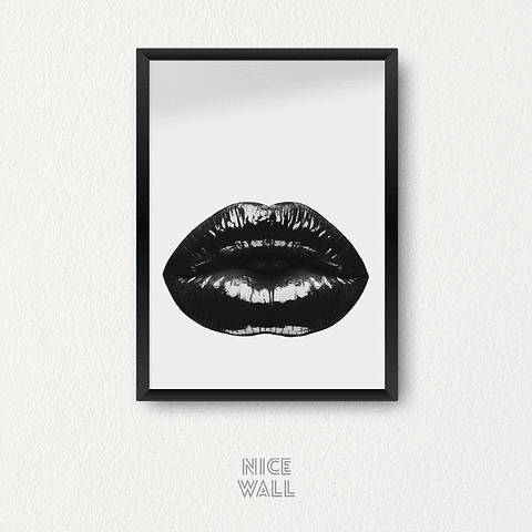 Cuadro Labios Blanco & Negro