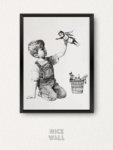 Cuadro Banksy Niño Juguetes