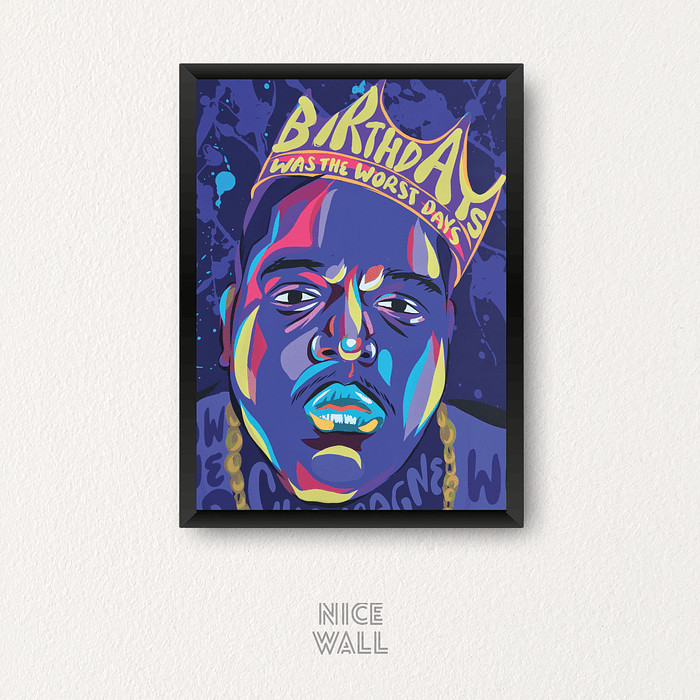 Cuadro The Notorious B.I.G. Corona Ilustrado