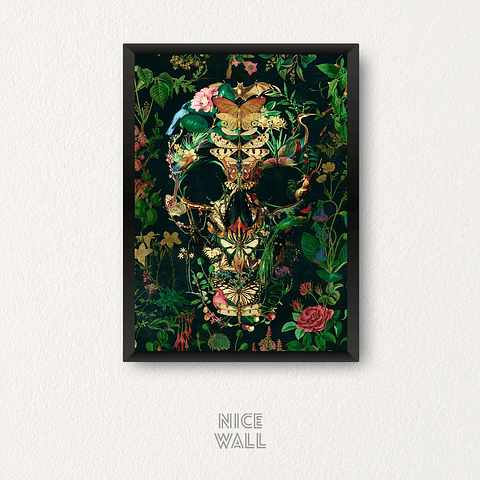 Cuadro Calavera Plantas y Animales