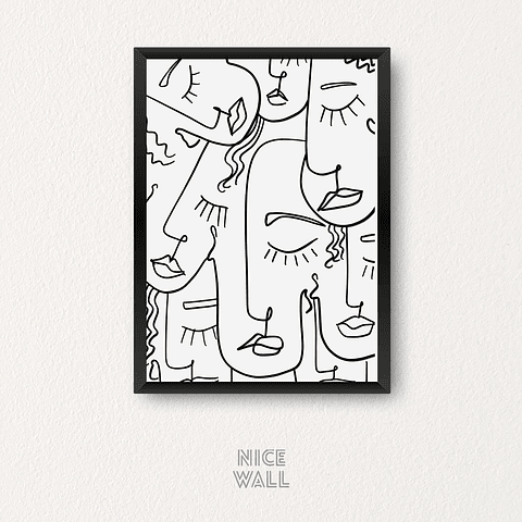 Cuadro Rostros Lineas