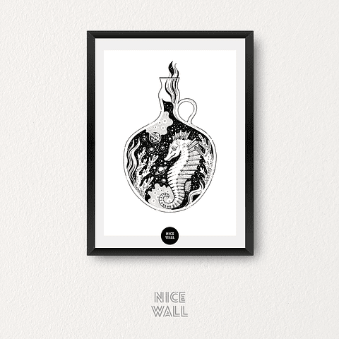 Cuadro Botella Caballito de Mar