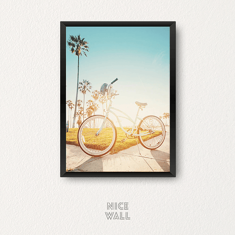 Cuadro Postal L.A Bicicleta Playa