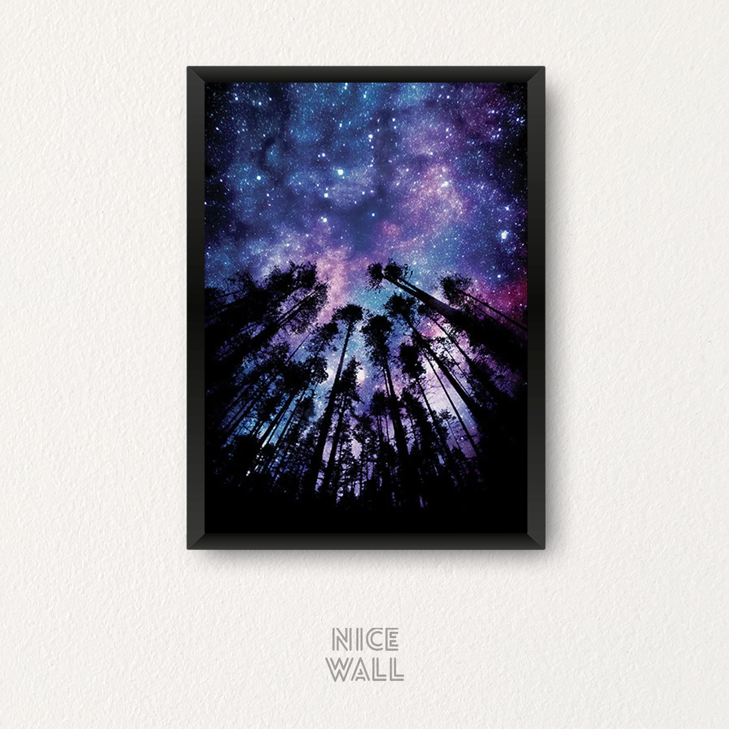 Cuadro Bosque y cielo estrellado