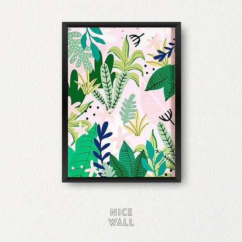 Cuadro Botánica colores verdes