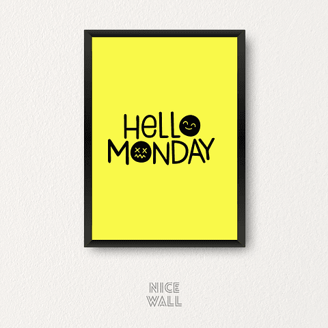 Cuadro Hello Monday Amarillo