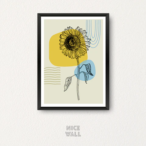 Cuadro Girasol formas y colores dos