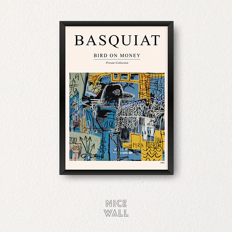 Cuadro Jean-Michel Basquiat Bird on Money