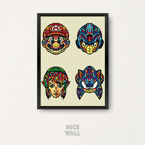 Cuadro Personajes Gamers Clásicos