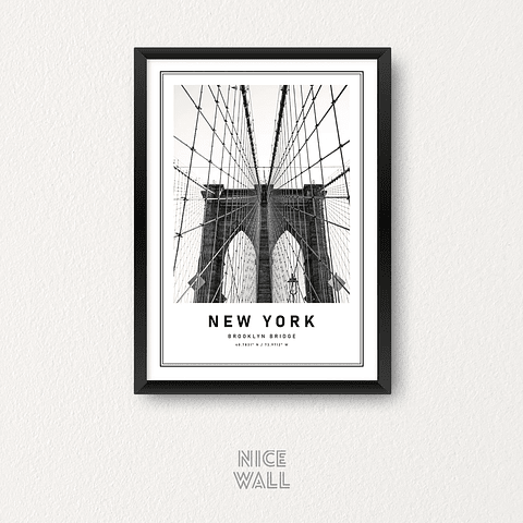 Cuadro Poster New York Brooklyn Bridge