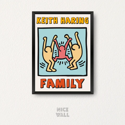 Cuadro Keith Haring Familia tres