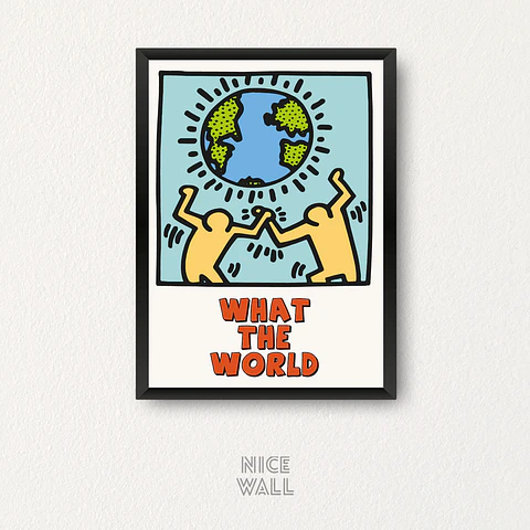 Cuadro Keith Haring What The World