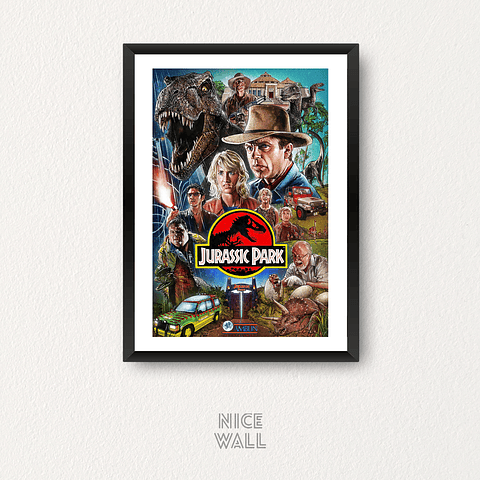 Cuadro Jurassic Park Ilustrado