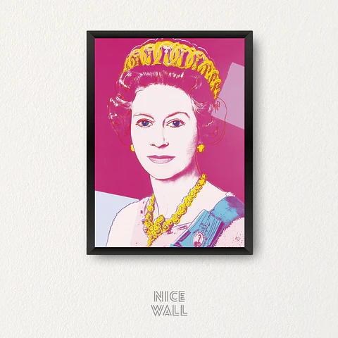Cuadro Reina Isabel x Warhol rosado