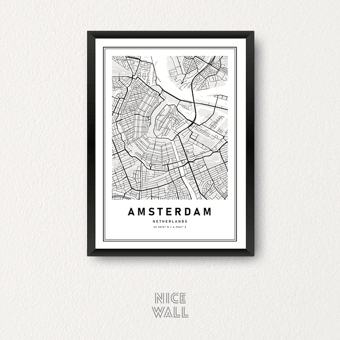 Cuadro Mapa Amsterdam