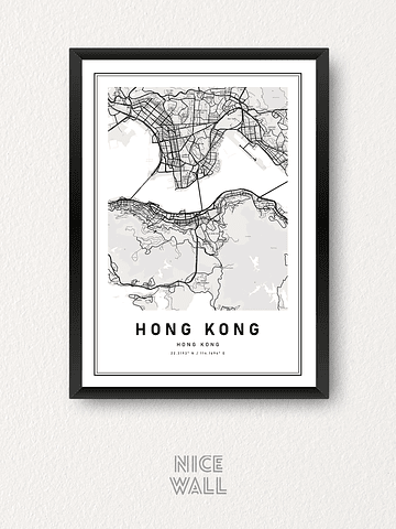 Cuadro Mapa Hong Kong