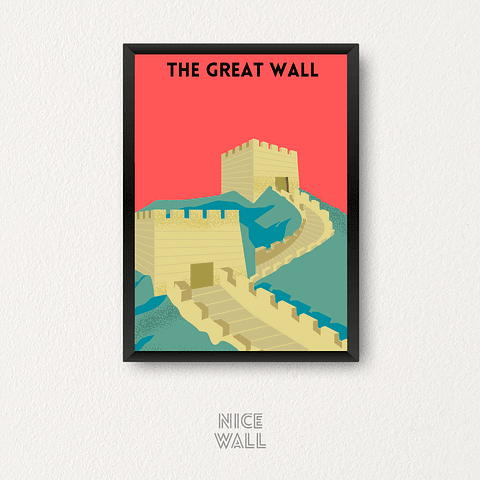 Cuadro Ilustración Muralla China