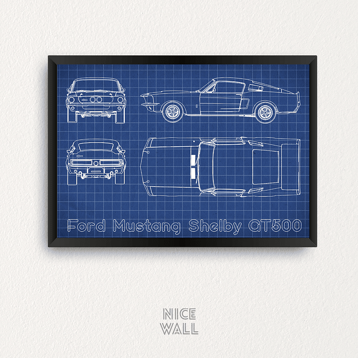 Cuadro Blueprint Mustang Shelby GT-500 1967