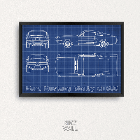 Cuadro Blueprint Mustang Shelby GT-500 1967