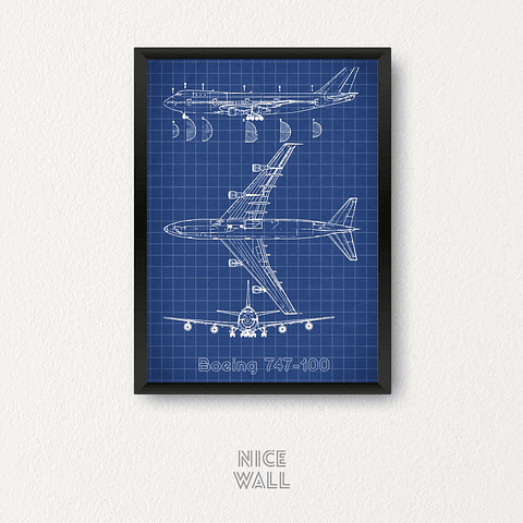 Cuadro Blueprint Boeing 747