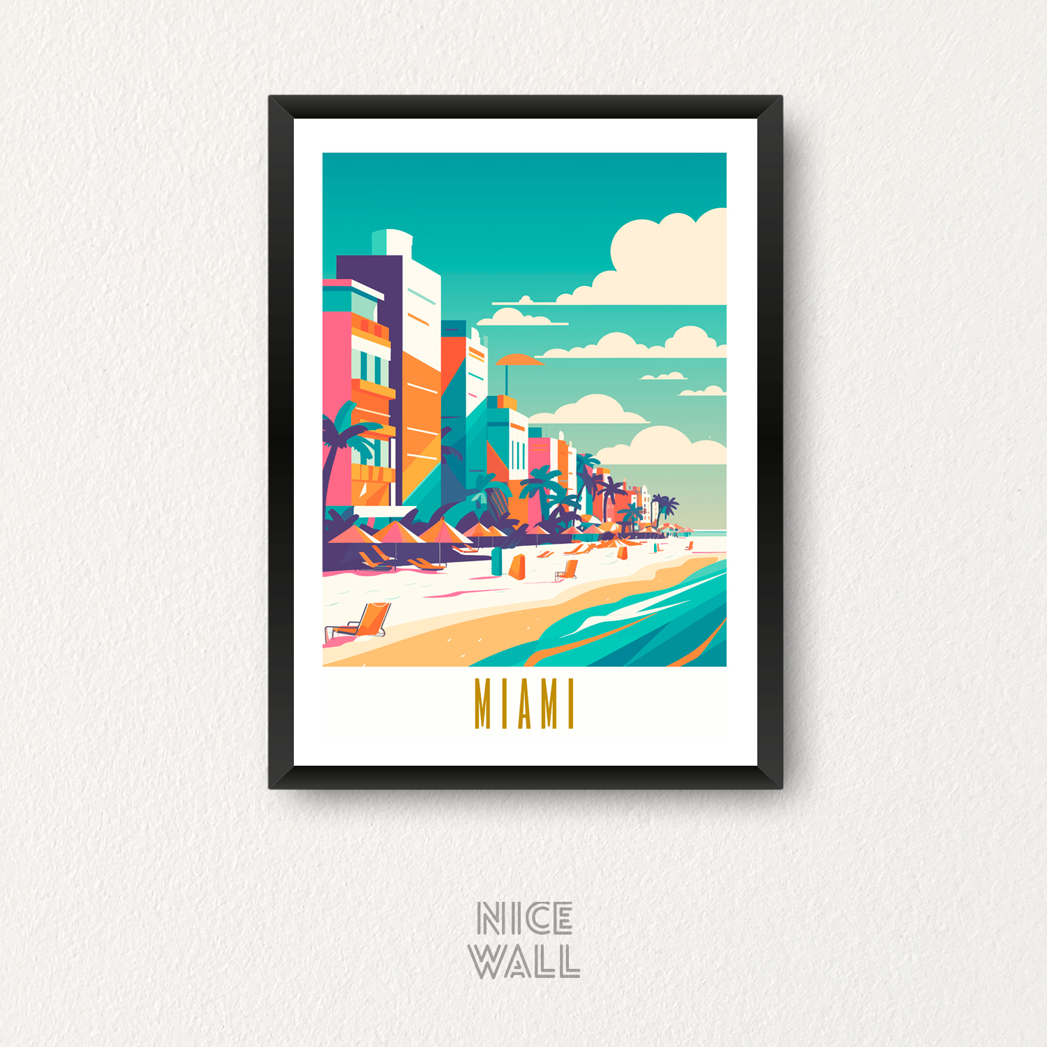 Cuadro Miami Ilustrado