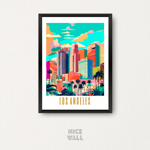 Cuadro Los Angeles Ilustrado