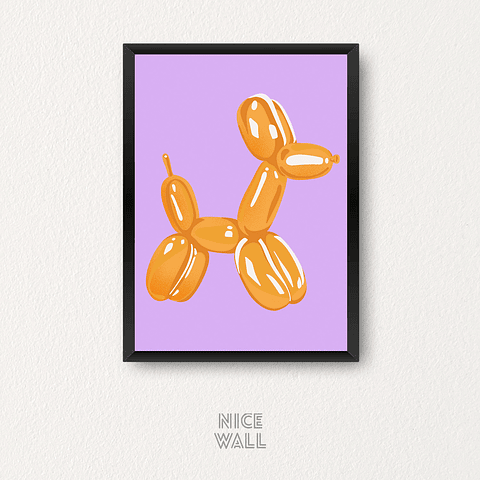 Cuadro Perro Globo Naranjo