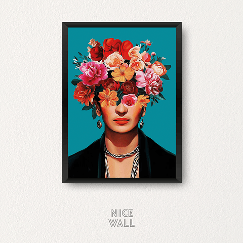 Cuadro Frida Kahlo Retrato con Flores