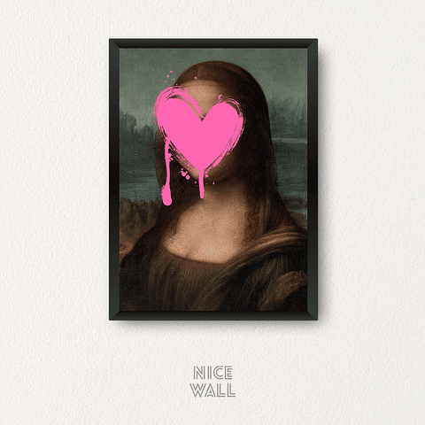 Cuadro Dibujo La Gioconda Corazón