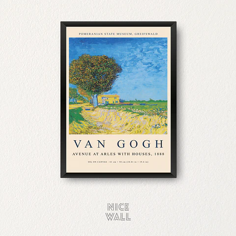 Cuadro Vincent Van Gogh Avenue at Arles With Houses