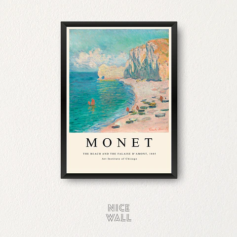 Cuadro Claude Monet The Beach and The Falaise D'Amont