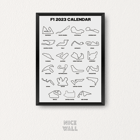 Cuadro F1 calendario 2023