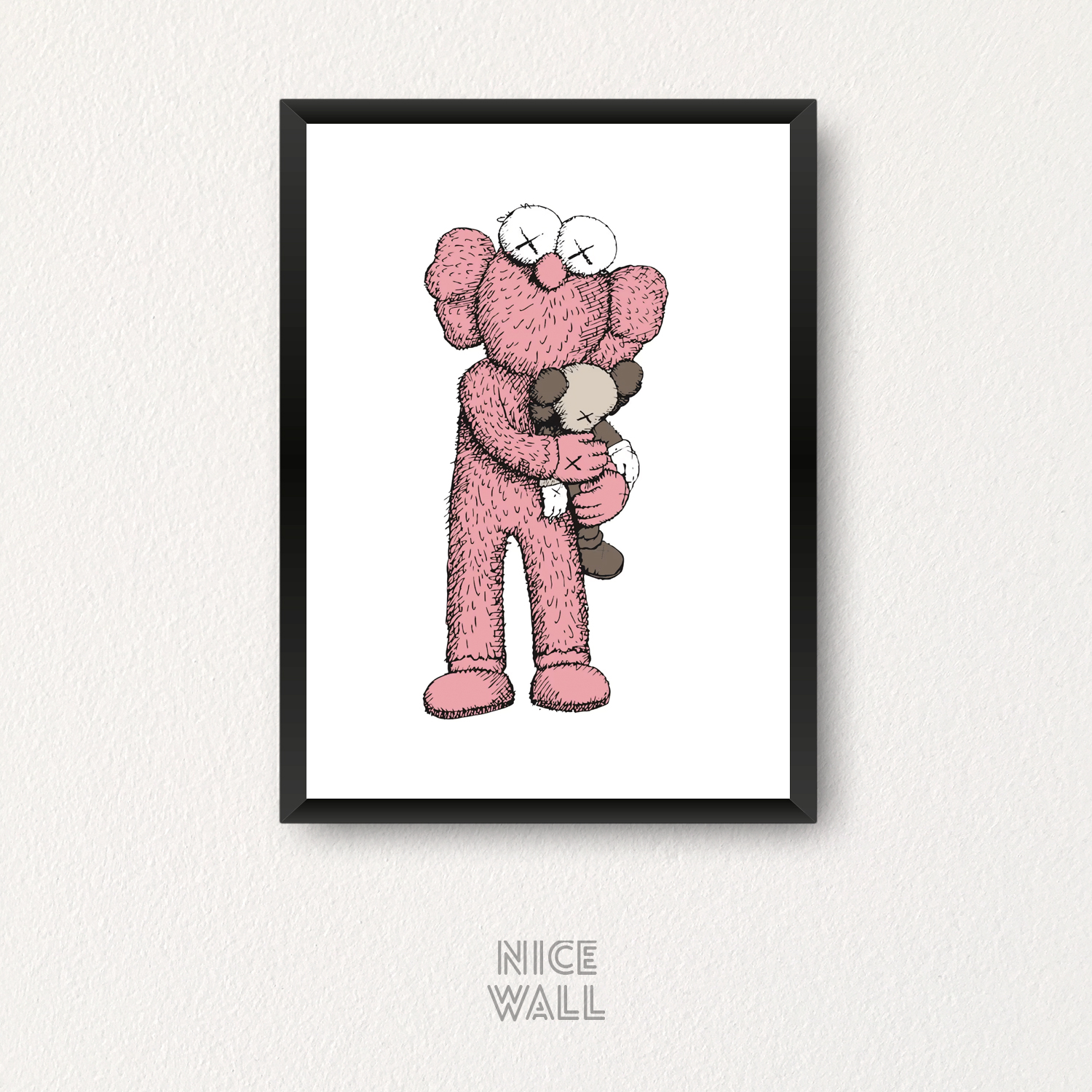 Cuadro Kaws Rosado