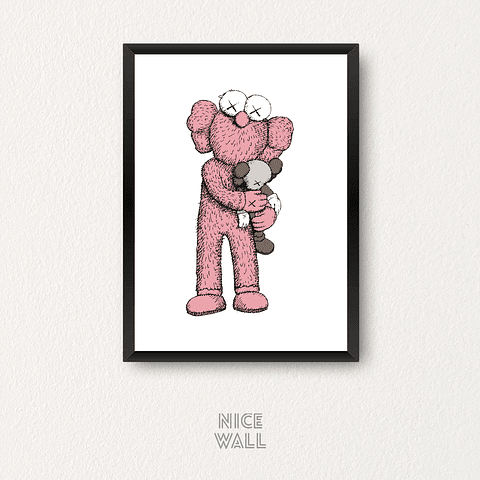 Cuadro Kaws Rosado