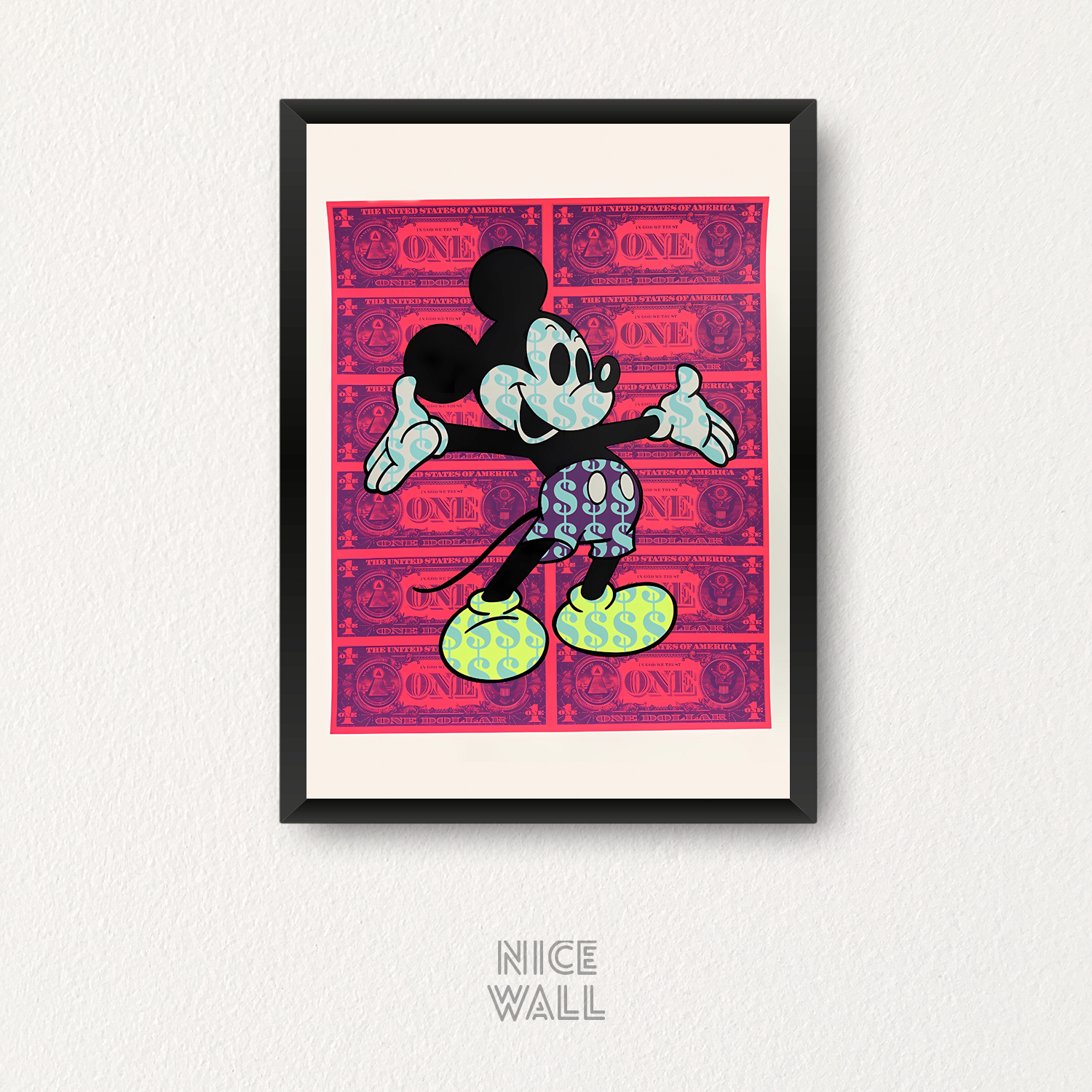 Cuadro Mickey Money Rosado