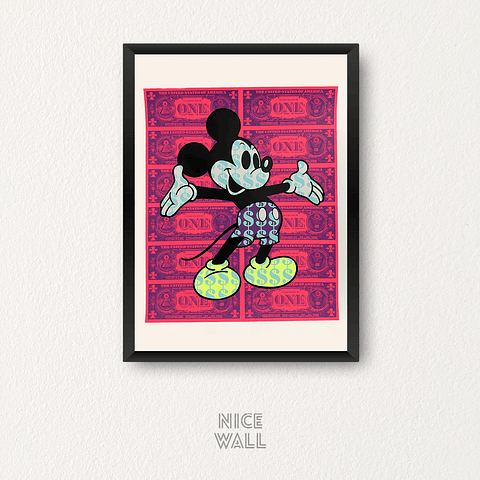 Cuadro Mickey Money Rosado