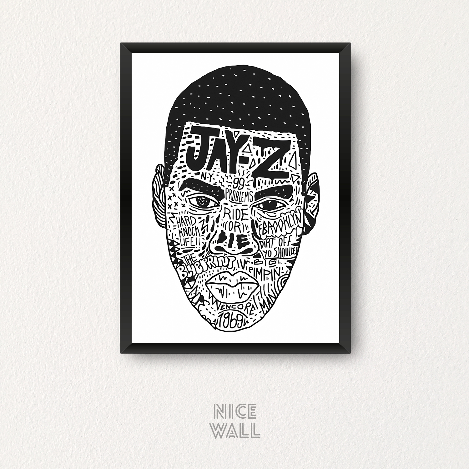 Cuadro Jay Z Rostro Letras