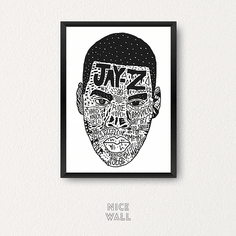 Cuadro Jay Z Rostro Letras