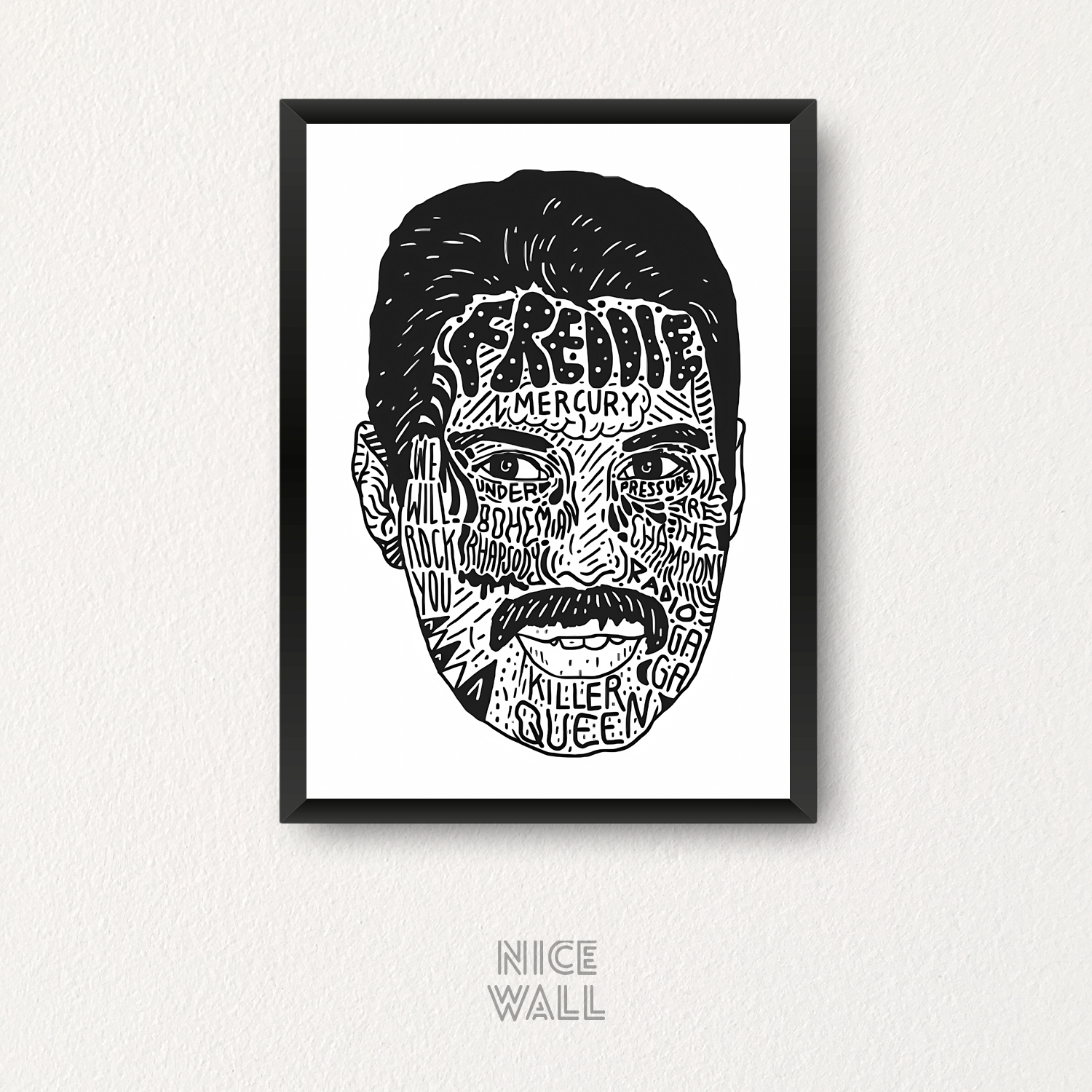 Cuadro Freddie Rostro Letras