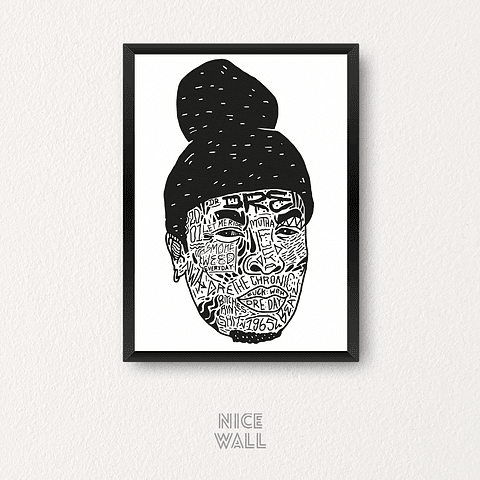 Cuadro Dr Dre Rostro Letras