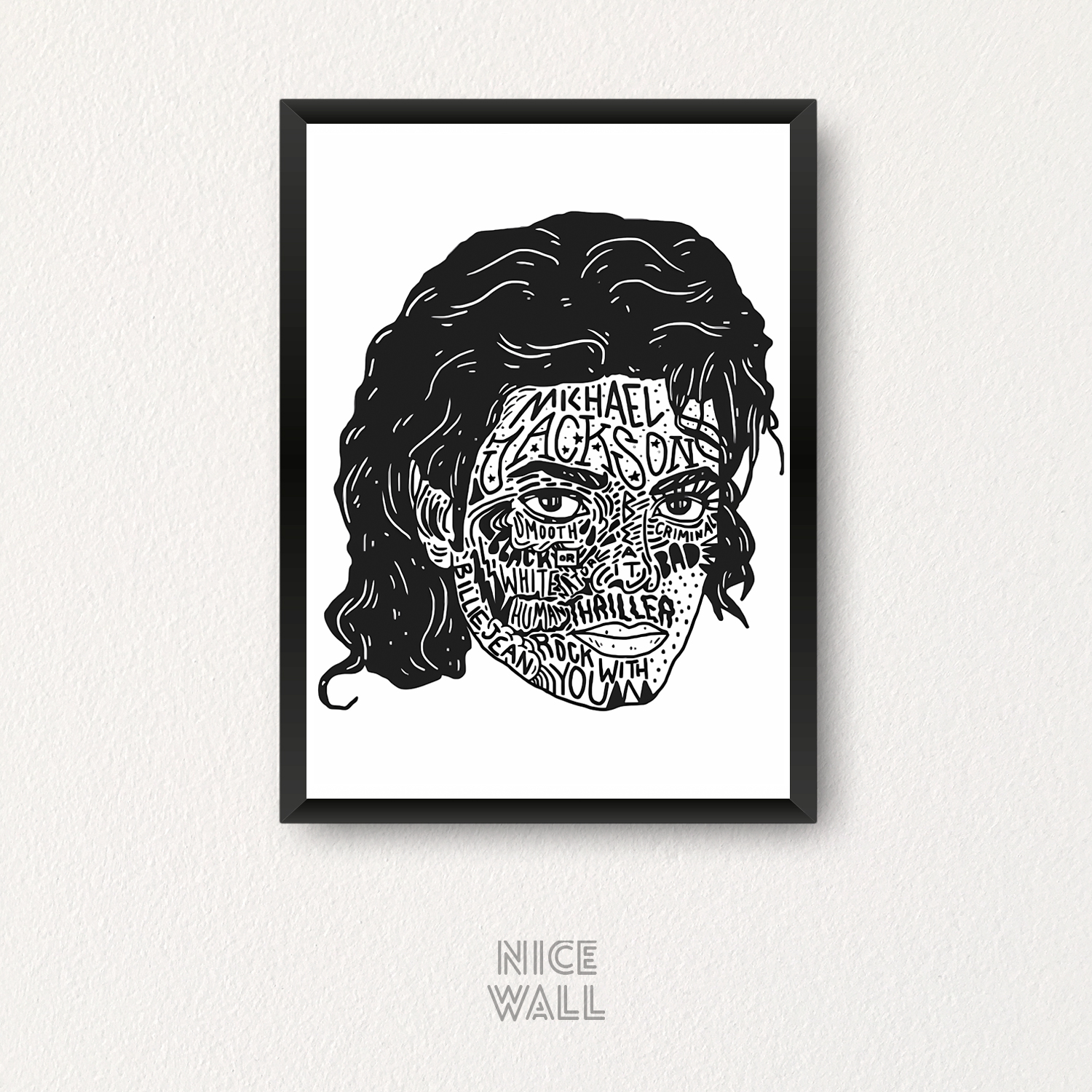 Cuadro Michael Rostro Letras