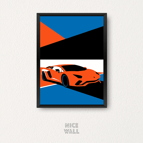 Cuadro Lamborghini Naranjo Ilustrado