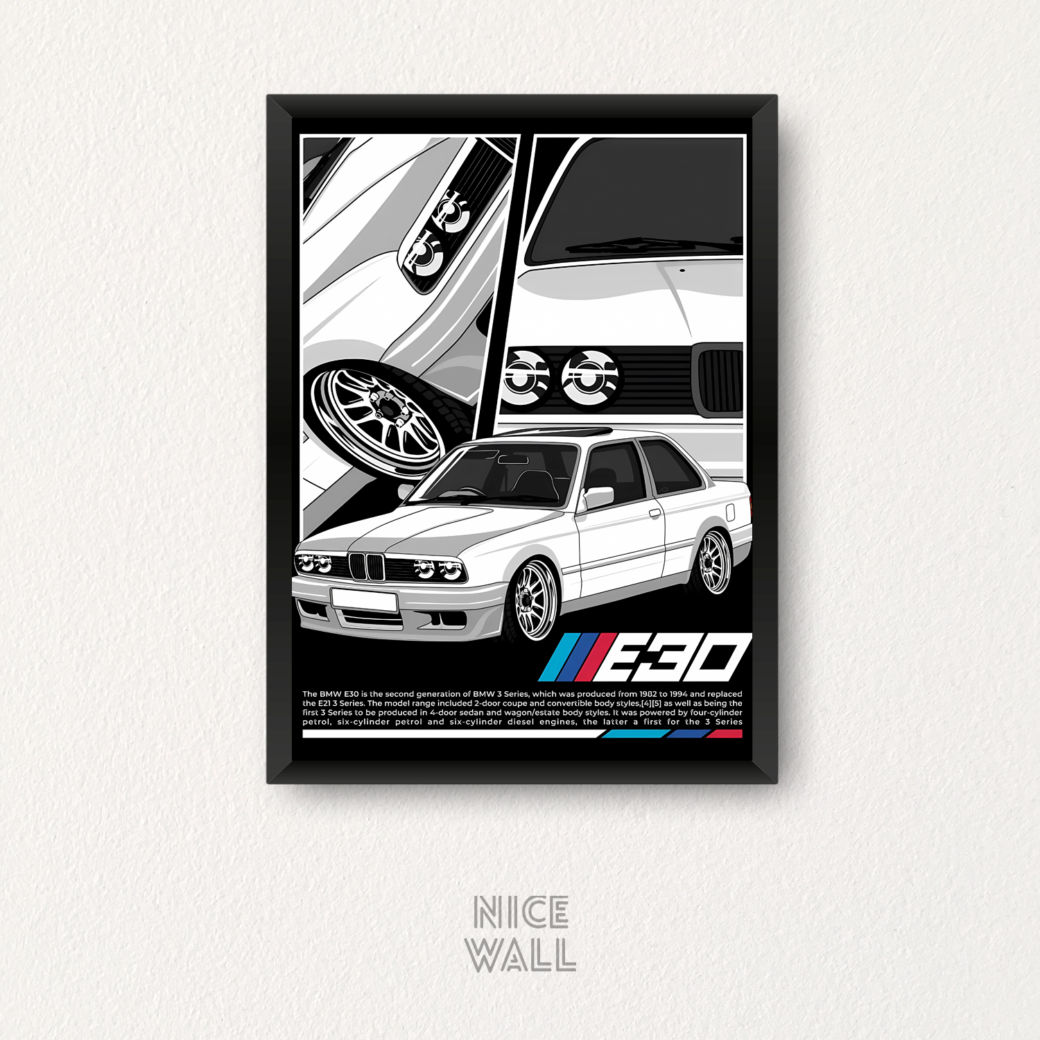 Cuadro Bmw E30 Ilustrado