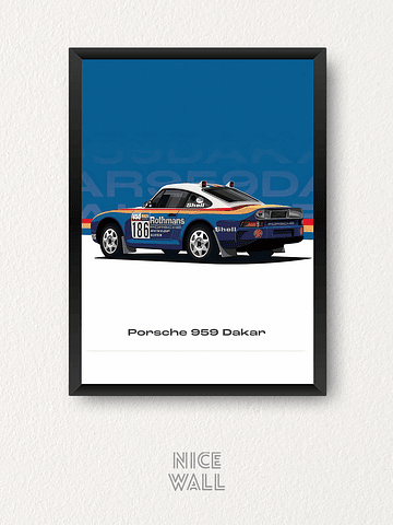 Cuadro Porsche 959 Dakar Ilustrado