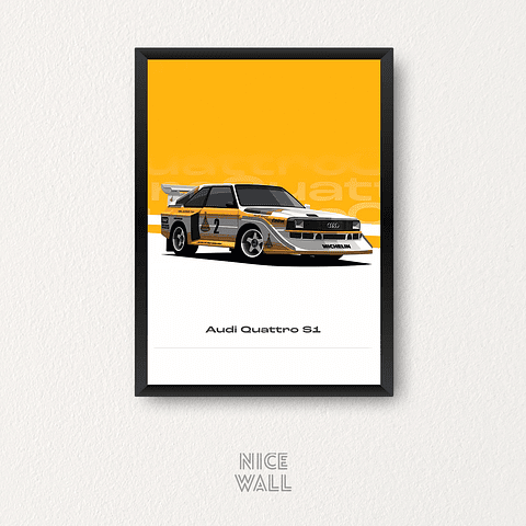 Cuadro Audi Quattro S1 Ilustrado