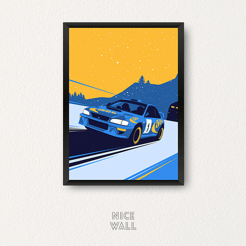 Cuadro Subaru Impreza Rally Ilustrado