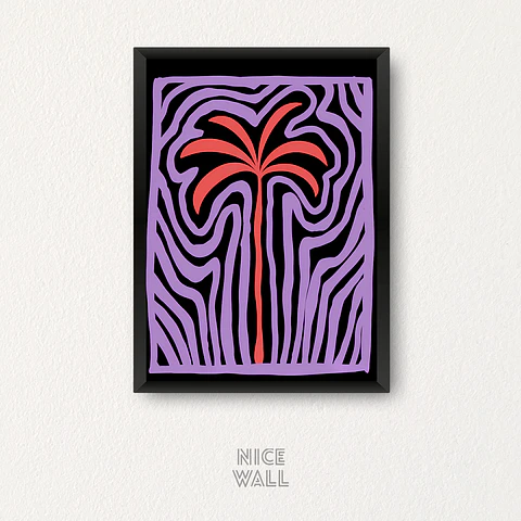 Cuadro Palmera Ilustrada