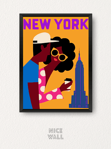 Cuadro Poster Ilustrado New York