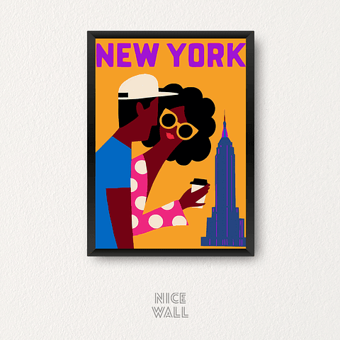 Cuadro Poster Ilustrado New York