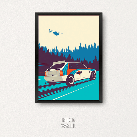 Cuadro Lancia Rally Ilustrado